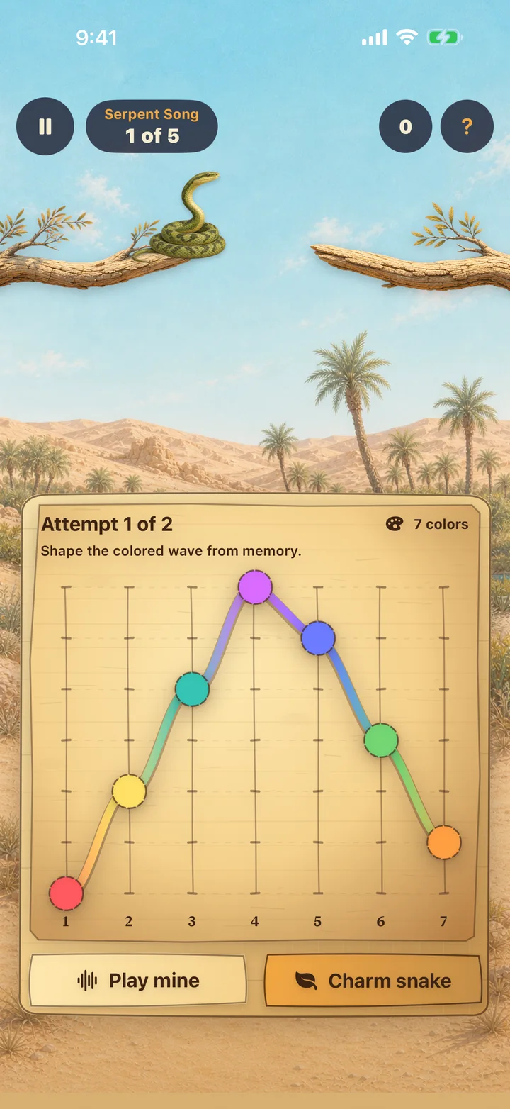 Serpent Song: a serpent above the melody reconstruction game.